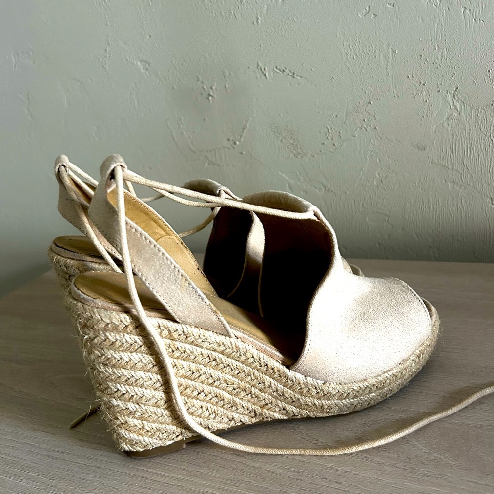 Cream Wedge Sandals
